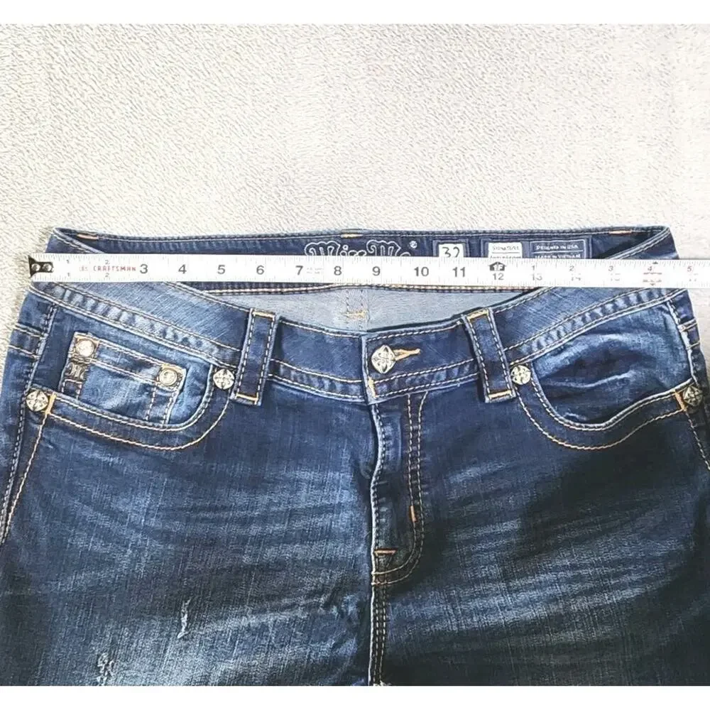 Miss Me Jeans Ankle Skinny Southwest Embroidered Stretch Medium Wash Womens 32 - Picture 12 of 14